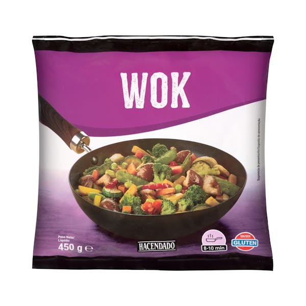 Wok de verduras Hacendado ultracongelado