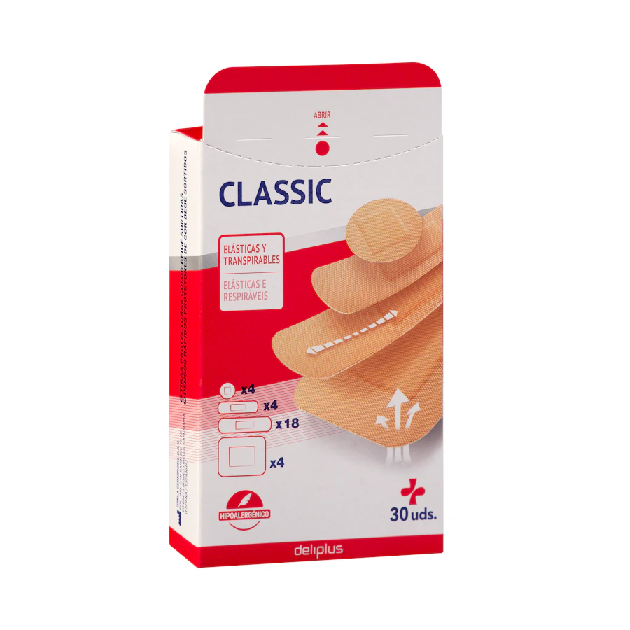 Tiras adhesivas protectoras Classic color beige Deliplus surtidas, elásticas y transpirables – Mercadona – صورة المنتج