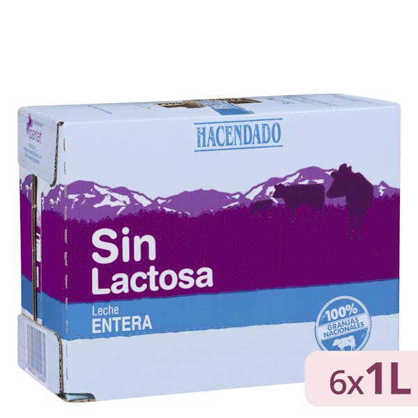 Leche entera sin lactosa Hacendado 6 l. en Mercadona