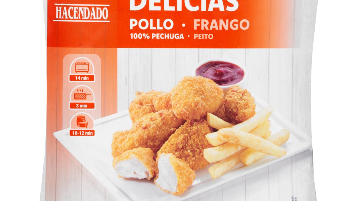 Delicias de pollo Hacendado ultracongeladas