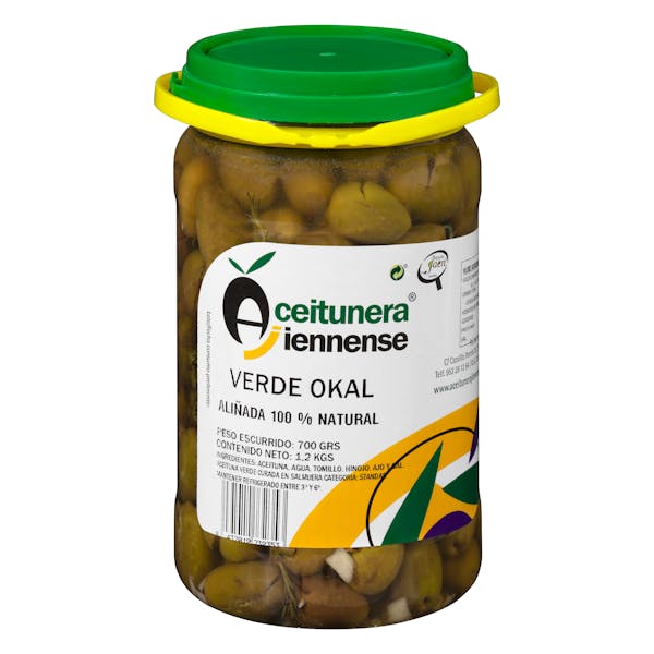 Aceitunas Okal verde Aceitunera Jiennense 100% natural machacada