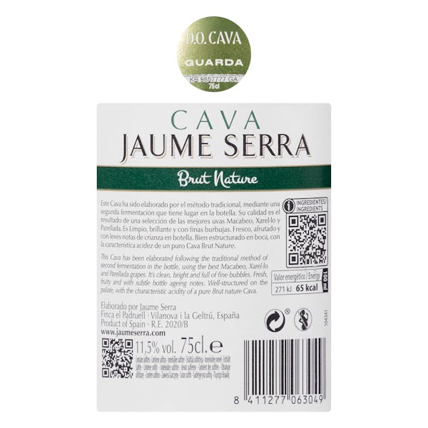 Cava brut nature Jaume Serra