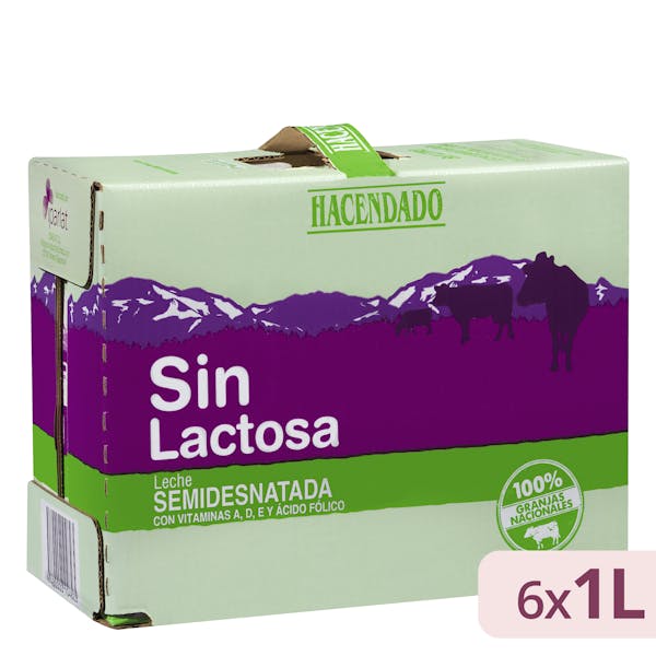 Leche semidesnatada sin lactosa Hacendado 6 l. en Mercadona