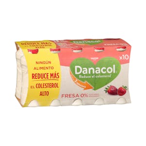 Bebida láctea de fresa Danacol 0% azúcares añadidos