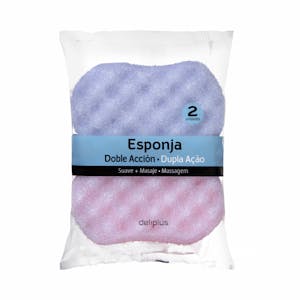 Esponja de baño doble acción suave masaje Deliplus