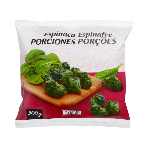 Espinacas en porciones Hacendado ultracongeladas