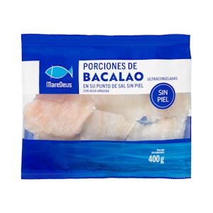 Porciones de bacalao sin piel MareDeus ultracongeladas