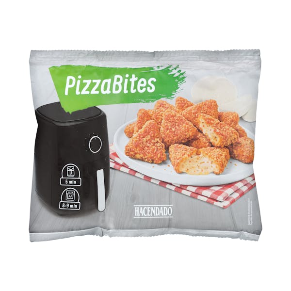 Imagen de Bocaditos de queso mozzarella, tomate y orégano Pizza Bites Hacendado ultracongelados