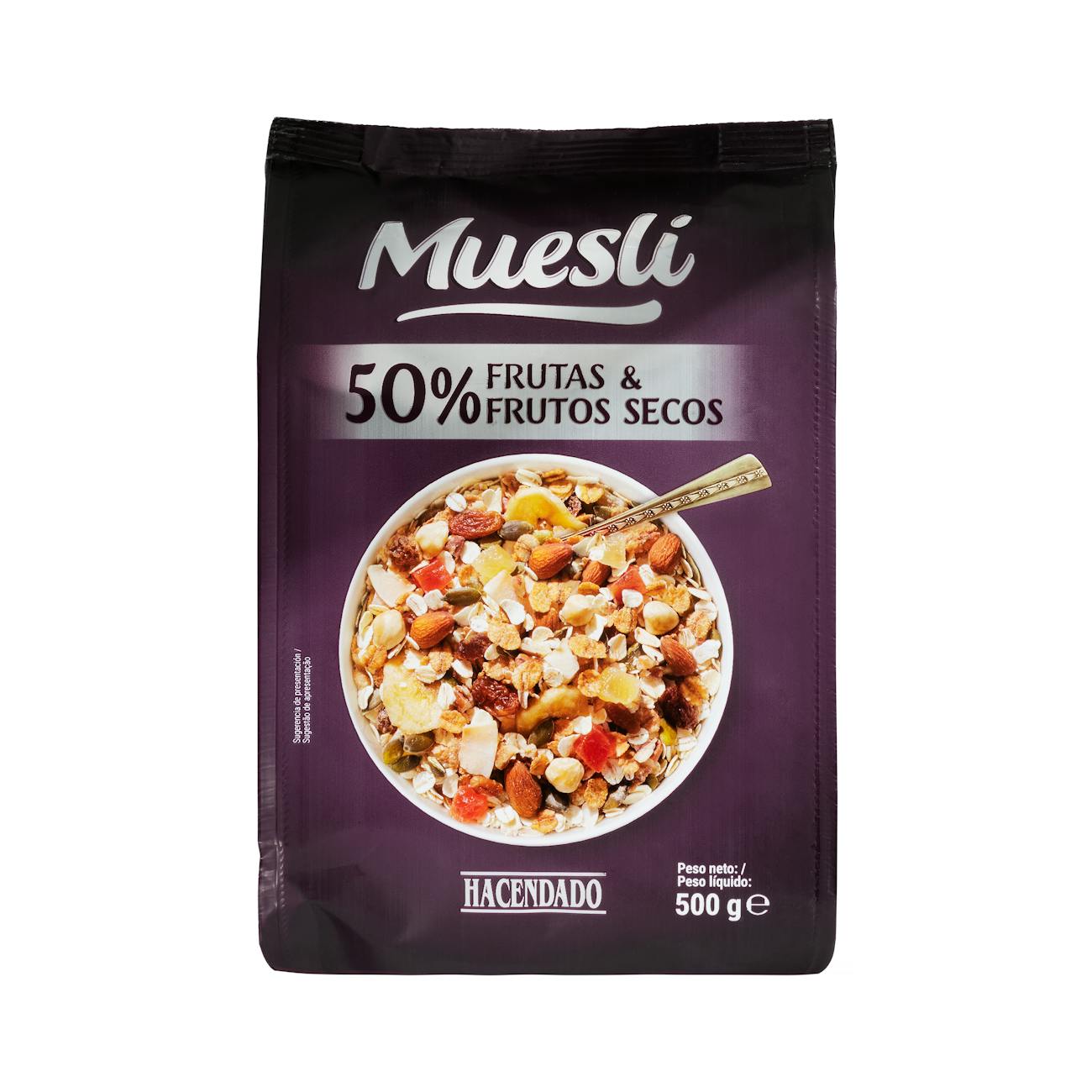 Muesli Hacendado 50% frutas y frutos secos