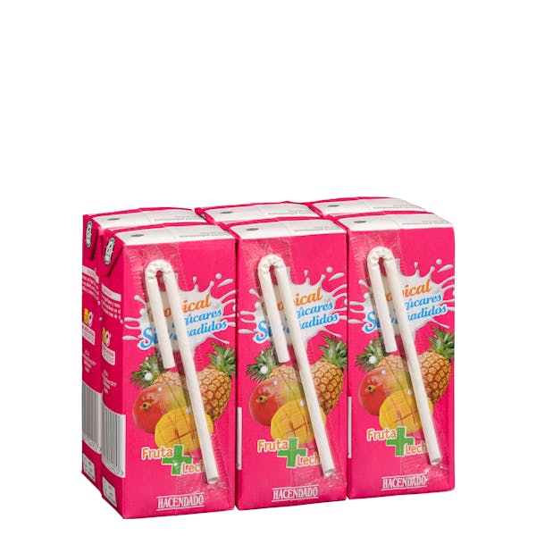 Fruta + leche tropical Hacendado sin azúcares añadidos