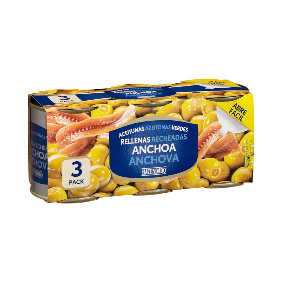 Aceitunas verdes rellenas de anchoa Hacendado – Mercadona – صورة المنتج