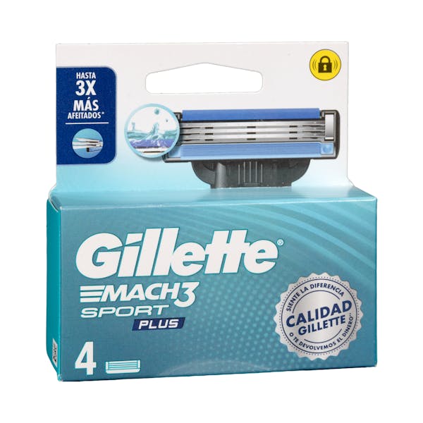 Imagen de Recambios maquinilla de afeitar Gillette Mach Sport 3 hojas