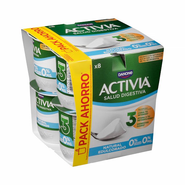 Bífidus desnatado natural edulcorado Activia 0% m.g. 0% azúcares añadidos