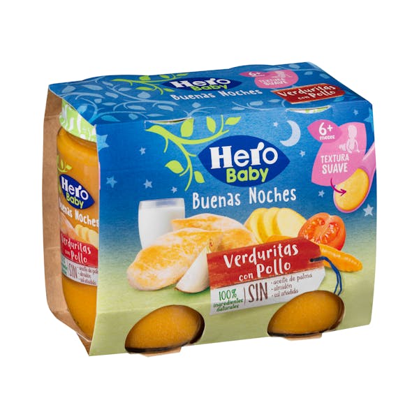 Papilla verduritas con pollo Hero Solo buenas noches +6 meses
