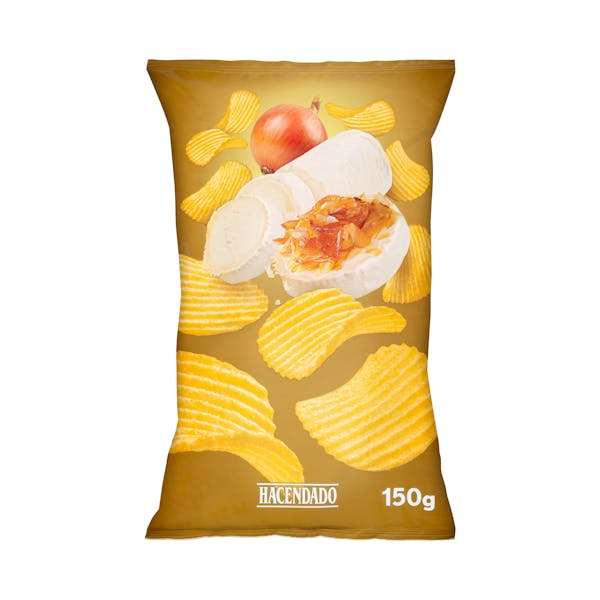 Patatas fritas sabor queso de cabra y cebolla caramelizada Hacendado