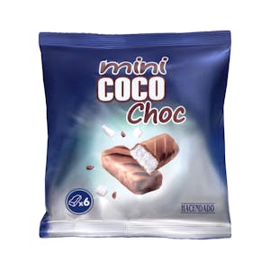 Chocolate con leche Mini Coco Choc Hacendado relleno con coco