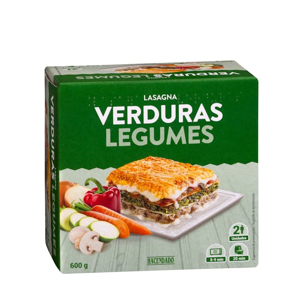 Lasaña de verduras Hacendado ultracongelada