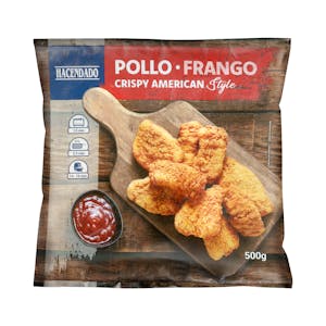 Deep-frozen Crispy American Style battered marinated chicken Hacendado