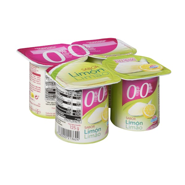 Yogur sabor limón Hacendado 0% MG 0% azúcares añadidos
