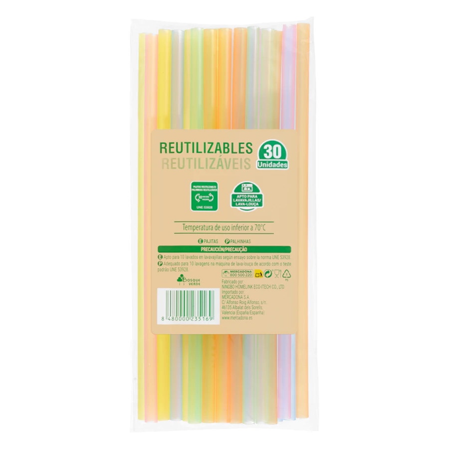 Pajitas rectas reutilizables – Mercadona – صورة المنتج