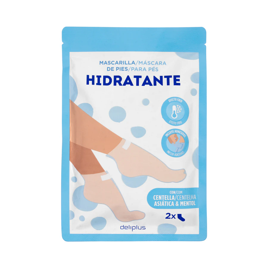 Mascarilla de pies hidratante Deliplus con centella asiática & mentol – Mercadona – صورة المنتج