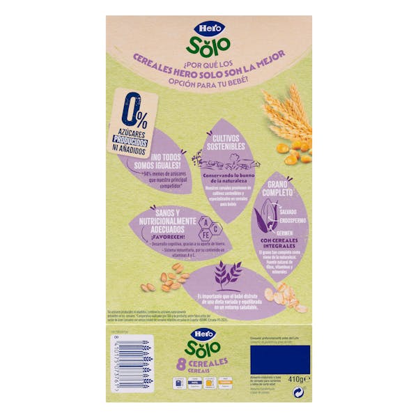 Papilla 8 cereales Hero Solo +6 meses