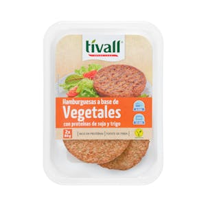 Hamburguesas vegetales con proteínas de soja y trigo Tivall