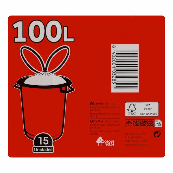 Bolsas de basura 100L Bosque Verde