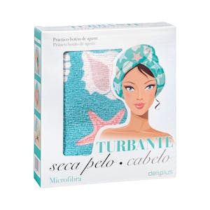 Toalla turbante estampado seca pelo microfibra Deliplus