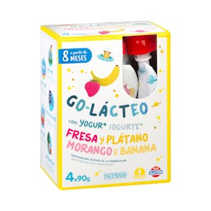 Yogur líquido infantil de fresa y plátano Go-Lácteo +8 meses