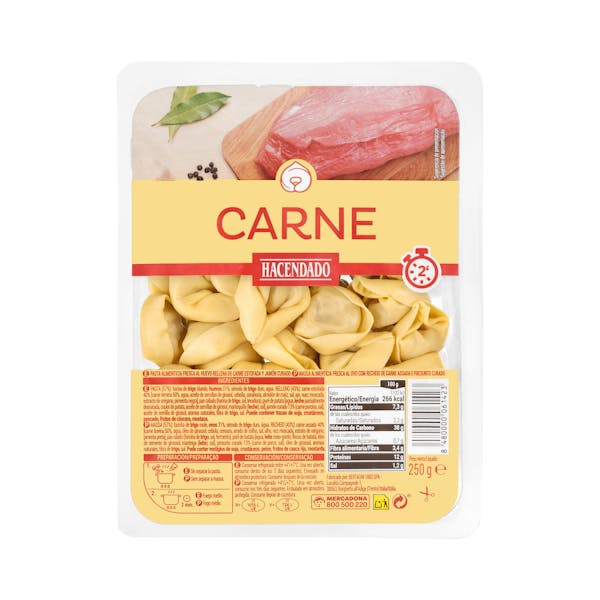 Pasta fresca tortellini carne Hacendado