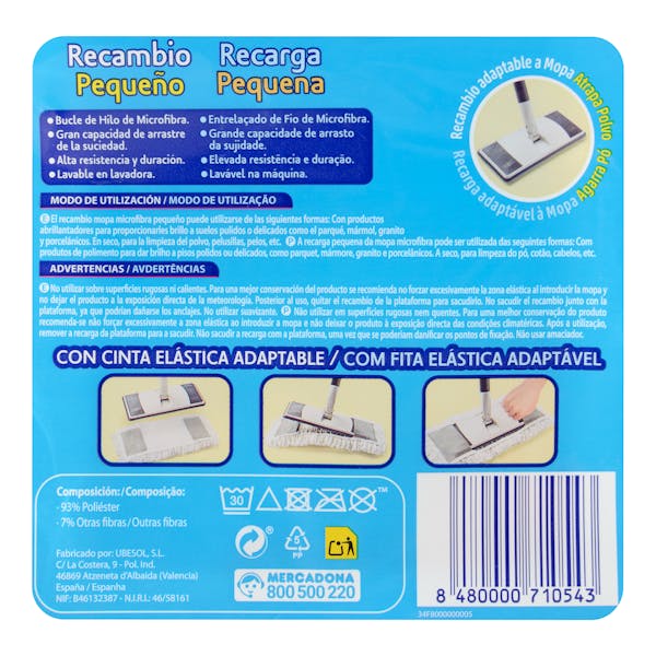 Recambio mopa microfibra pequeño Bosque Verde