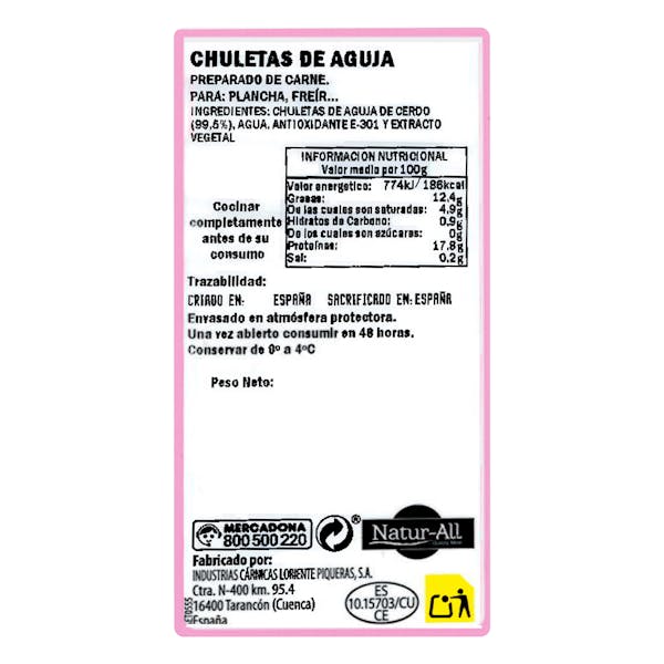 Chuletas aguja de cerdo