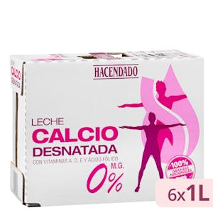 Leche desnatada calcio Hacendado