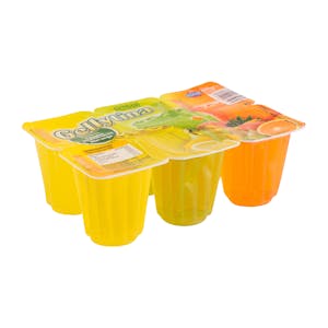Gelatina sabores limón, multifrutas y naranja Hacendado