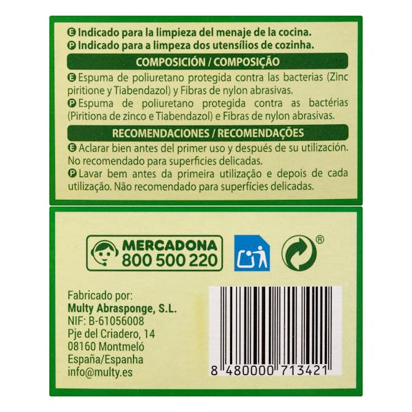 Estropajo suciedad resistente Bosque Verde