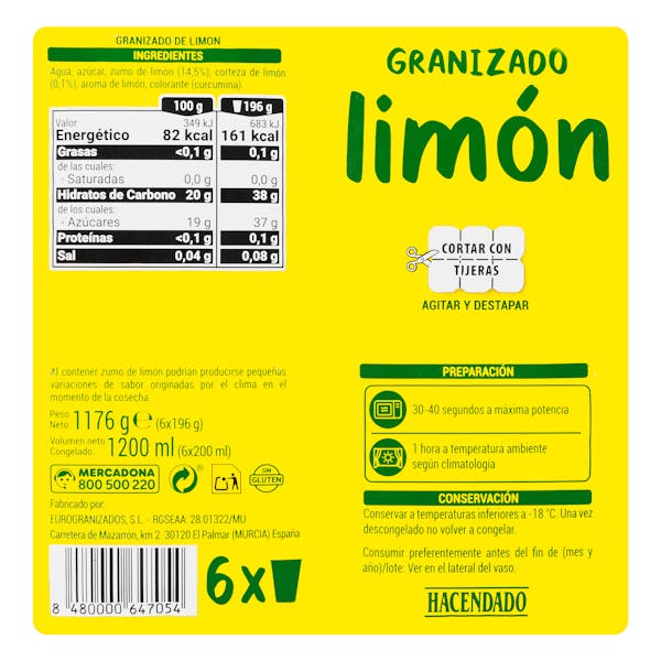 Granizado de limón Hacendado