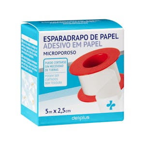 Esparadrapo de papel adhesivo microporoso color blanco Deliplus