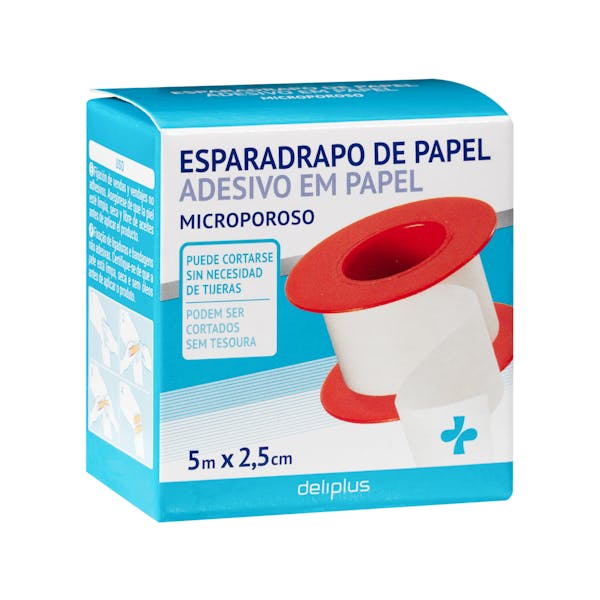 Imagen de Esparadrapo de papel adhesivo microporoso color blanco Deliplus