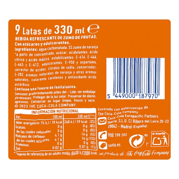 Refresco Fanta naranja