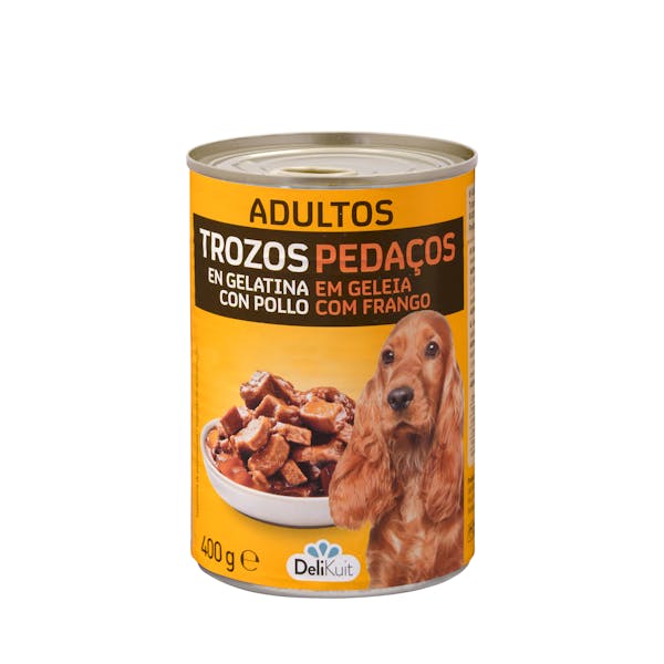 Imagen de Trozos en gelatina perro adulto Delikuit con pollo