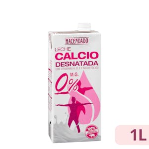 Leche desnatada calcio Hacendado