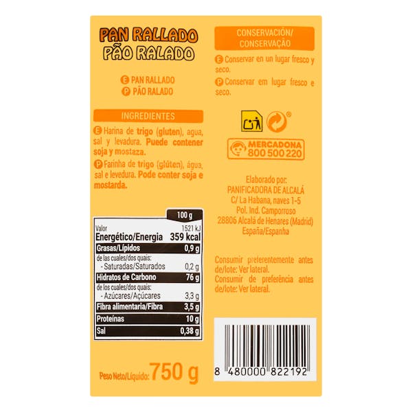 Pan rallado Hacendado