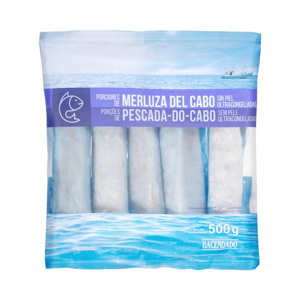 Porciones de merluza del Cabo sin piel Hacendado ultracongeladas