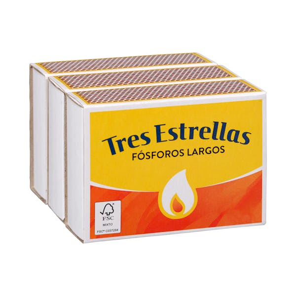 Imagen de Fósforos de madera largos Tres Estrellas