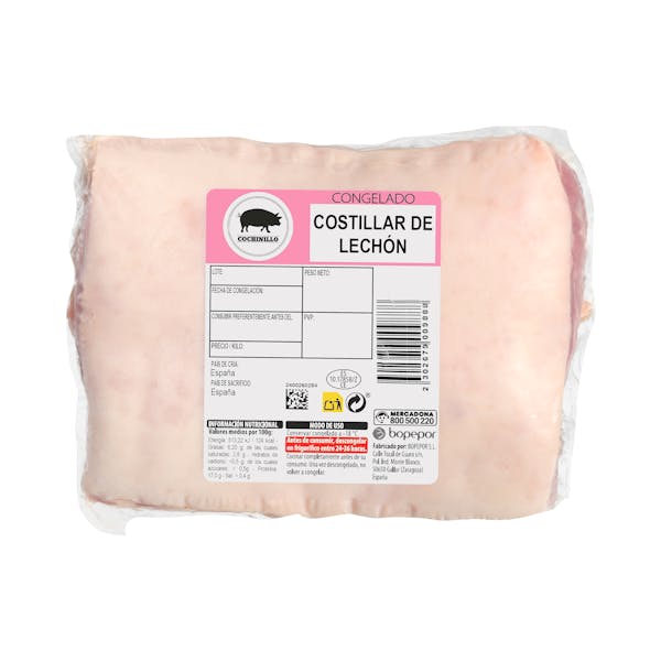 Costillar de lechón congelado