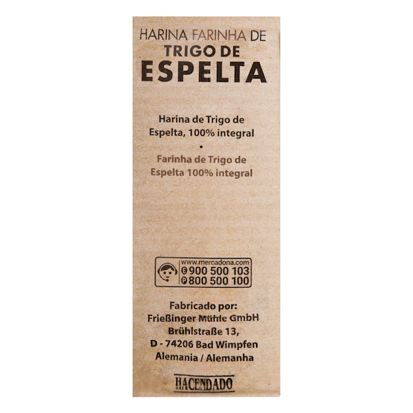 Harina de espelta Hacendado 100% integral