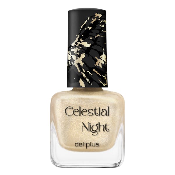 Laca de uñas Celestial Night Deliplus 135 dorada glitter