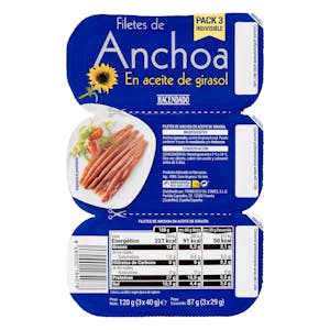 Imagen de Filetes de anchoa en aceite de girasol Hacendado