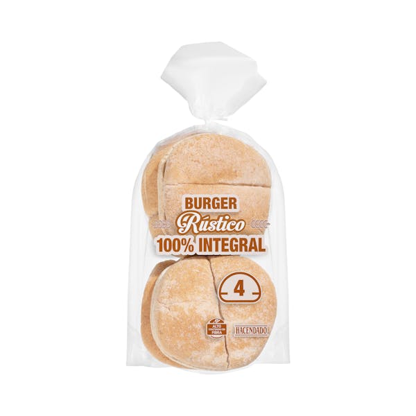 Pan de hamburguesa 100% integral Hacendado